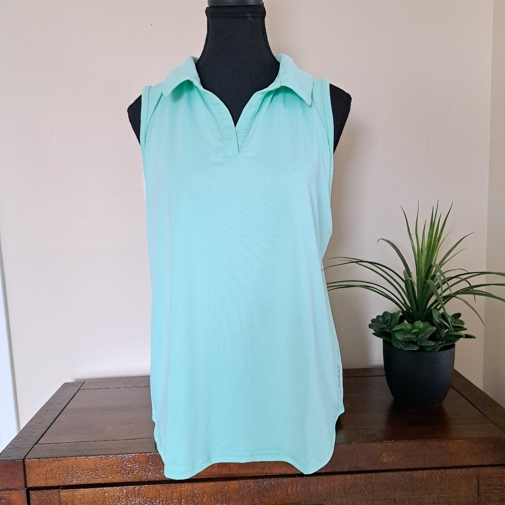 Head Polo Shirt Pale Green Women's Large Activewear Top Sleeveless Golf